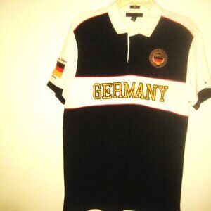Hilfiger Germany Men's Polo Shirt Size XL Soccer Embroidered Patch